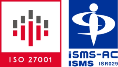 ISO 27001 および ISMS-AC ISMS ISR029 認証ロゴ